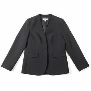 NWT Nine West Single Button Blazer Black 4 Business Career Office Modern Uniform